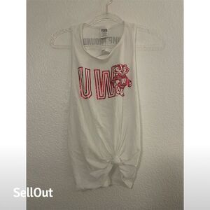 PINK Victoria's Secret Women's White Tank Top "Jump Around" Size S